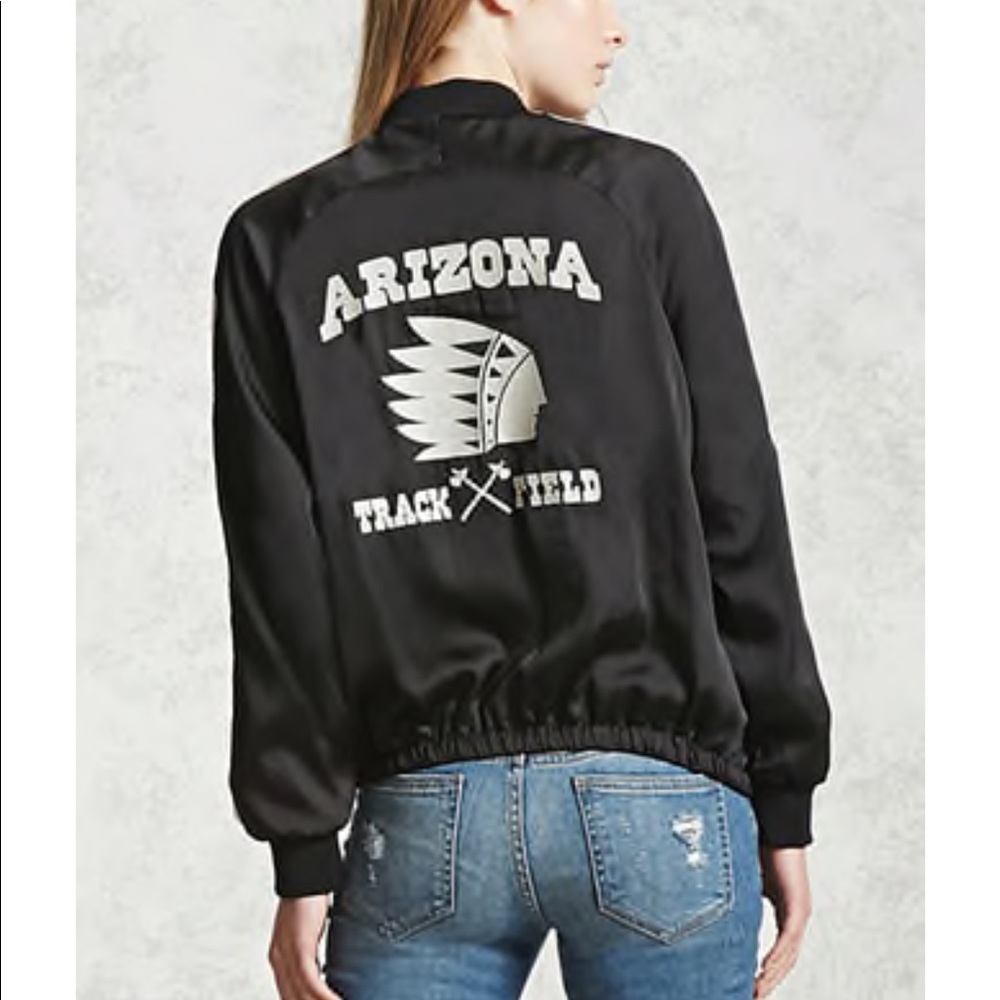 Forever 21 Arizona track and field bomber jacket